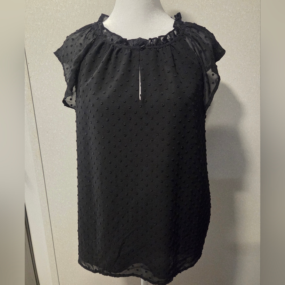 J. Crew Black Textured Blouse